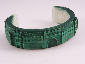 castelo pulseira pulseiras prédio fantasia jewlery medieval 3d print model - Mito3D