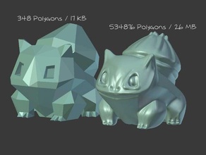 bulbasaur deluxe 26mb creatures hires pokemon sculpt 3d print model - Mito3D