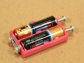 semplice, doppia batteria aa titolare l'elettronica batterie 3d print model - Mito3D
