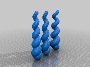 twisted spiral horn generator art tools antelope customizer mathematical openscad procedural 3d print model - Mito3D