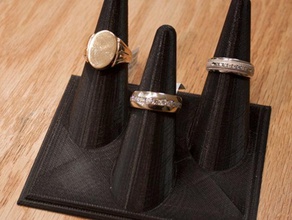 support de la bague unique trois anneaux bijoux d'affichage affichage 3d print model - Mito3D