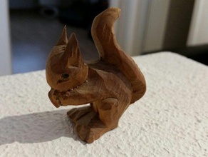 ecureuil squirrel scans replicas animal bois makerbotdigitizer wood 3d print model - Mito3D
