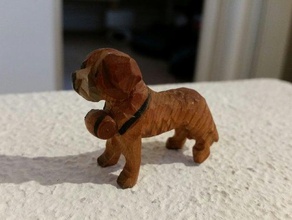 san bernardo, chien perro exploraciones las réplicas animal makerbotdigitizer la madera 3d print model - Mito3D