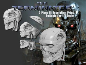 t-800 single 3 piece high detail head model robots 11 bust scale terminator