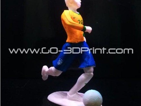 brésil 2014 coupe du monde fifa de football, joueur football coups pied à la balle personnes foodball 3d print model - Mito3D