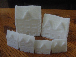 maisons en pierre, terre whyst d'autres médiévale l'échelle le chemin de fer 3d l'architecture art la construction modèle paiint peinture jouet village 3d print model - Mito3D