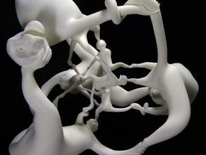 hiperküp maymunlar daha da eğlenceli matematik sanat 4 boyutlu ki simetri 3d print model - Mito3D