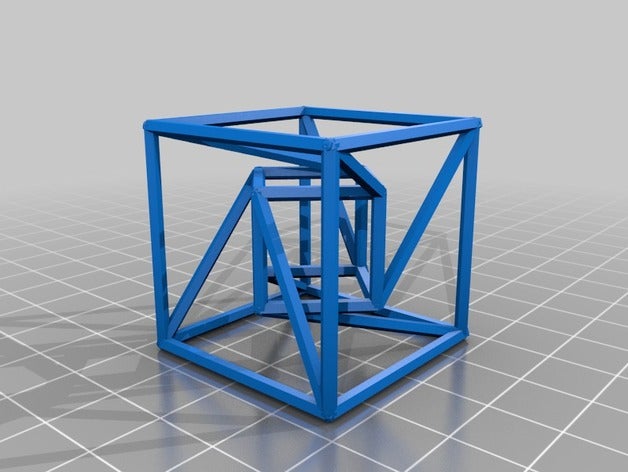 distorsionada tesseract de matemáticas art personalizado 3D print model - Mito3D