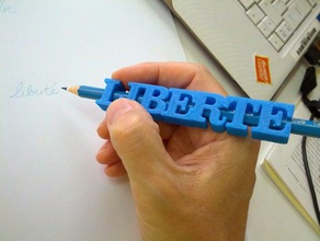 révolution française détenteurs de stylo des signes les logos egalite la fraternité liberte porte-crayon taipeihack texte mot 3d print model - Mito3D