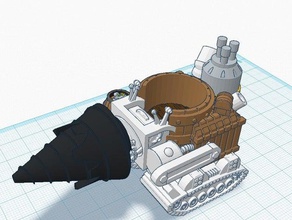 gnome perforador tunneler de juguete juego accesorios dkh enano la fantasía mantic games mina vehículo 3d print model - Mito3D