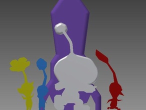 olimar pikmin statua video giochi fermacarte razzo smash super brothers swern swerncity 3d print model - Mito3D