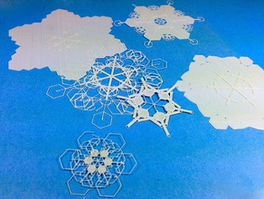 1000 unique snowflakes 2d art blizzard openscad parametric random winter 3d print model - Mito3D