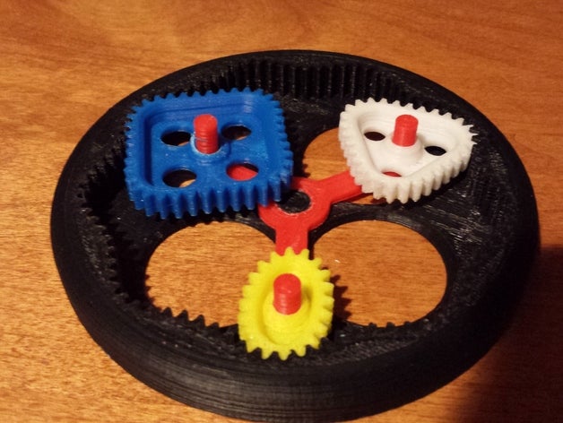 bureau d'engrenage mécanique les jouets de non circulaires engrenages 3D print model - Mito3D