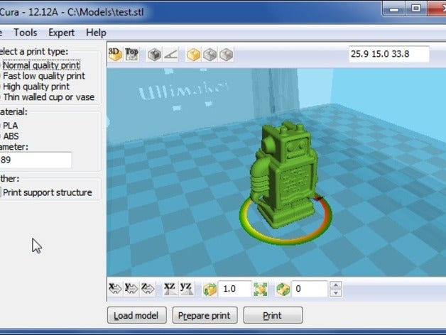 cura 1212 3 d de l'imprimante accessoires trancheuse ultimaker 3D print model - Mito3D