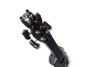 bear-u-lele-ukulele-Bär-Kopf Musik Gitarre instrument Hals 3d print model - Mito3D