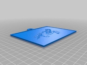 kaplumbağa ters lithopane 2d sanat özelleştirilmiş 3d print model - Mito3D