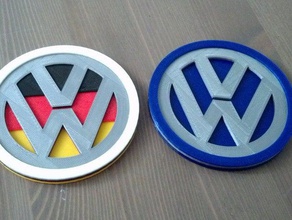 vw badge coasters household 3d print model - Mito3D