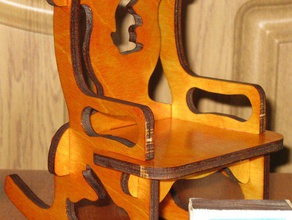 chaise de poupée modèle le mobilier laser lasercut berçante 3d print model - Mito3D