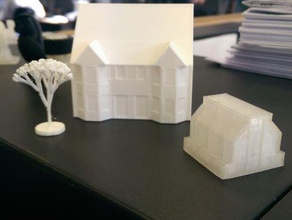 semi detached house 1200 scale buildings structures 1 200 home 3d print model - Mito3D