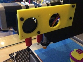 printrbot simple de metal doble extrusor del ventilador 3d la impresora partes fan 3d print model - Mito3D