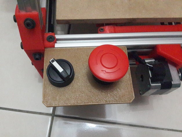 Wahlschalter not-halt-Halterung mendelmax 15 3 d Drucker Teile - Taste e-stop not-halt-Schalter mendelmax15 3D print model - Mito3D