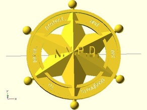 customizable star art badge compass customizer googie retro sheriff southwestern texas 3d print model - Mito3D