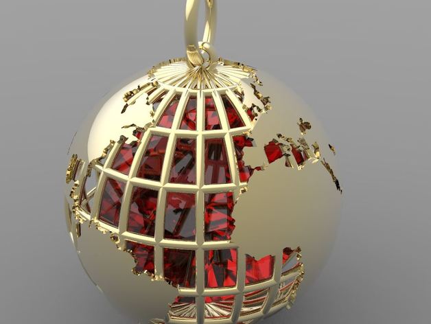 globe Charme Schmuck 3D print model - Mito3D