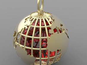 globe charm jewelry 3d print model - Mito3D