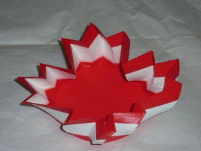 canadian maple leaf michigan decor 3d art container household pla 3d print model - Mito3D