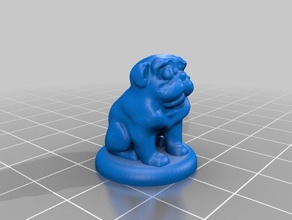 one eyed pug animals dog figurine 3d print model - Mito3D