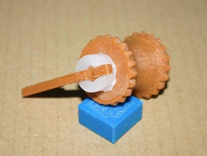 itomaki tanque mecânico brinquedos rotação faixa de borracha lenta 3d print model - Mito3D