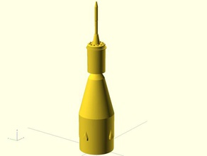 estes jupiter 1976 nose cone stack hobby openscad rocket 3d print model - Mito3D