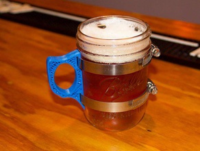 mason jar tazza manico cucina pranzo birra canning caffè di vetro maniglia stampante 3d 3d print model - Mito3D