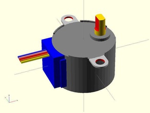 28byj-48 scad model 3d printer parts motor stepper step 3d print model - Mito3D