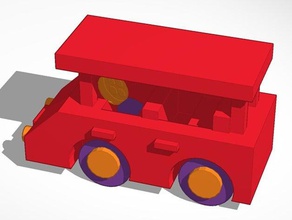 coche girar las ruedas mecánica los juguetes tiradas tinkercad 3d print model - Mito3D