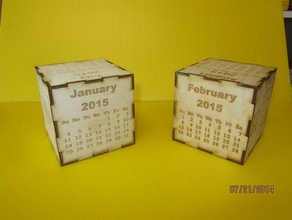 2015 cubo calendarlaser grabado de corte calendario cubewood la oficina los dados lasercut 3d print model - Mito3D