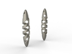 twist earrings 3d print model - Mito3D