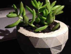 faceted planter decor cactus casting cement 3d print model - Mito3D