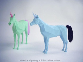 low-poly Einhorn Skulpturen Tier Pferd lowpoly 3d print model - Mito3D