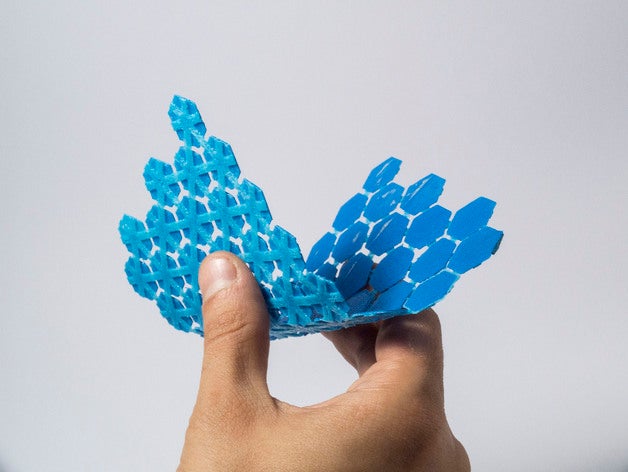 flessibile maglia esagonale altri pieghevole pla poliuretano 3D print model - Mito3D