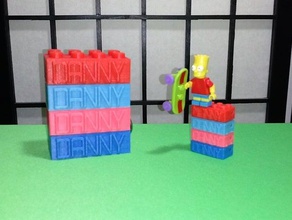 danny ladrillo de lego la construcción los juguetes personalizado legos nombre 3d print model - Mito3D