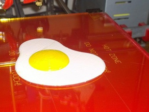 huevo frito de doble extrusión 3d la impresión pruebas 3d print model - Mito3D