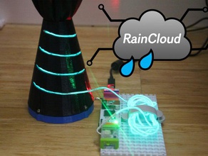 yağmur bulutu şemsiye minder diy el Tel tutucu akıllı 3d print model - Mito3D