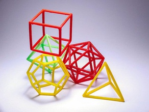 platonic solids frame set math geometry model 3d print model - Mito3D