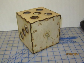 dicecube clocklaser Schnitt gravierte Uhr Würfel-cube - Organisation lasercut Holz 3d print model - Mito3D