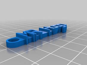 my customized message keychain hugo organization 3d print model - Mito3D