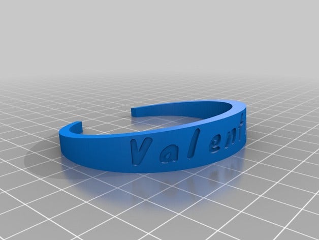 valentina personnalisé bracelet bracelets 3D print model - Mito3D