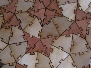 interlocking kite dart penrose tiles math laser cut puzzle 3d print model - Mito3D