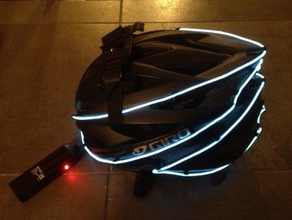 el fil clip sport à l'extérieur adafruit de vélo électroluminescents le casque la lumière tron 3d print model - Mito3D