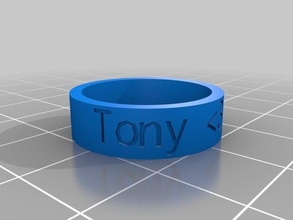 tony &lt3 amy ring size 8 rings customized 3d print model - Mito3D